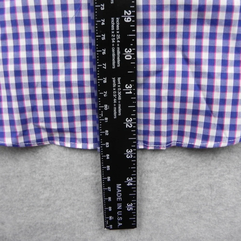 J.Crew Button Up Shirt Mens XL Slim Performance Blue Plaid Long Sleeve Stretch